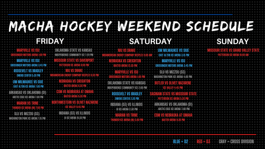 MACHA Hockey Weekend Schedule